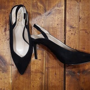 Vince Camuto black suede heels